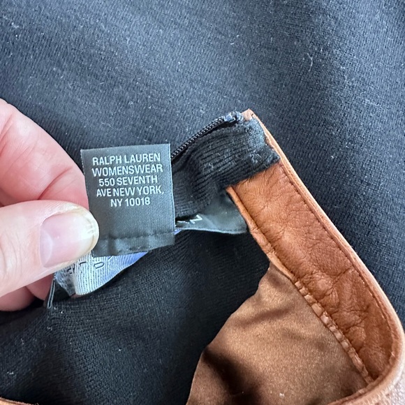 Ralph Lauren Black Label Silk Dress w/ Lambskin Sleeves - Size Large - Picture 6 of 7